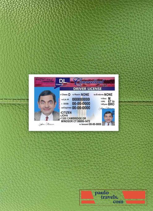 USA Connecticut driving license version 2 photolook FRONT PSD template